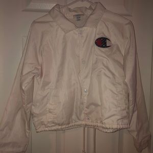 White Champion Windbreaker